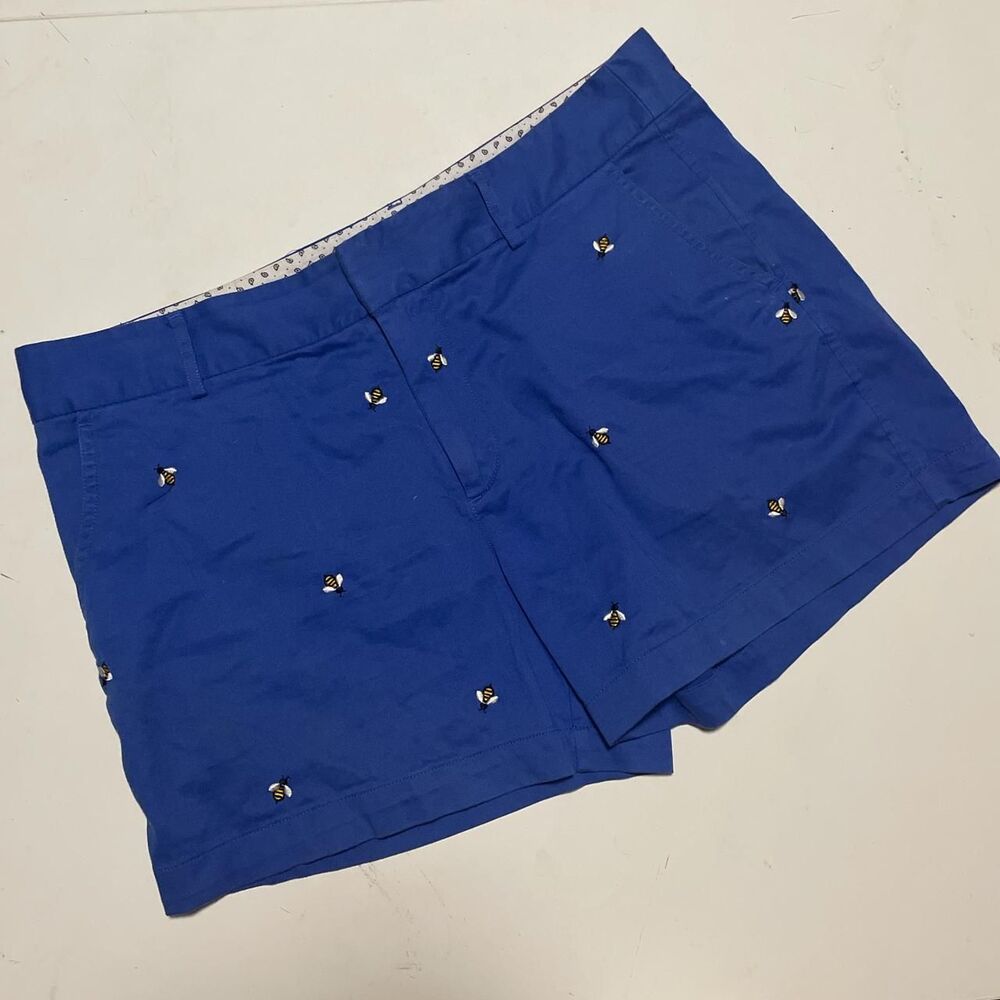 EUC. Embroidered Bee-Accent Royal Blue Women's Shorts